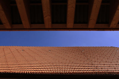 Low angle view of roof against sky