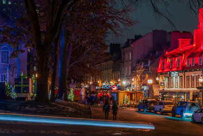 Illuminated city at night