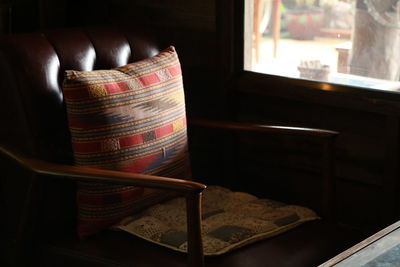 Close-up of books on table at home