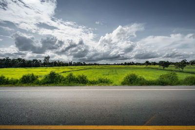 Scenic view of field against sky