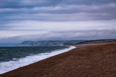 Scenic view of beach against sky