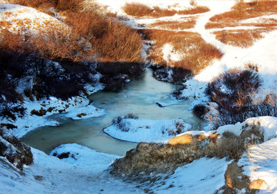 Scenic view of snow covered landscape