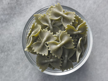 Close-up of farfalle pasta in bowl