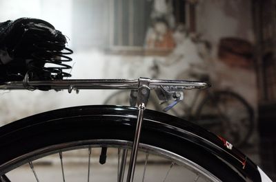 Close-up of bicycle wheel