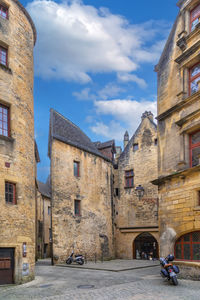 Street in sarlat-la-caneda historical center, france