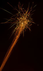 Low angle view of firework display at night