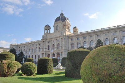 View of historical building in garden