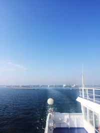 Scenic view of sea against blue sky