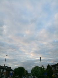 Low angle view of trees against sky