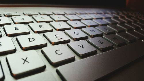 Close-up of computer keyboard