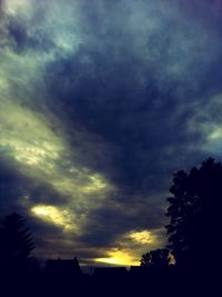 Low angle view of dramatic sky during sunset