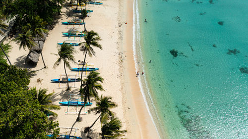 High angle view of beach