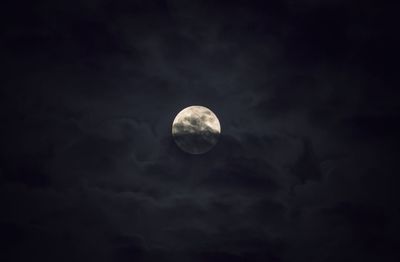 Low angle view of moon in sky