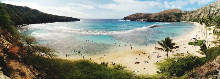 Scenic view of beach against sky