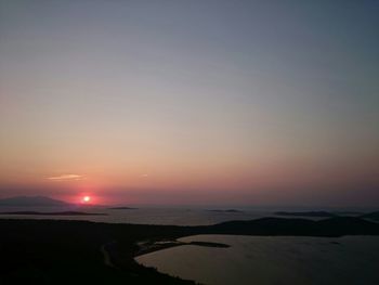 Scenic view of sea at sunset