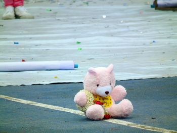 Abandoned stuffed toy on the road