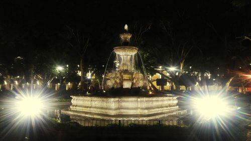 View of fountain at night
