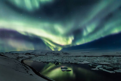 Scenic view of aurora polaris