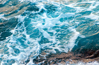 High angle view of sea waves