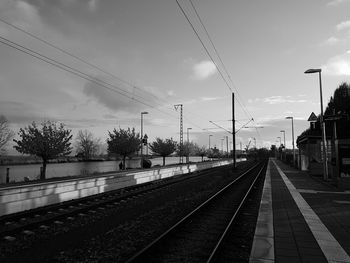 Railway tracks against sky