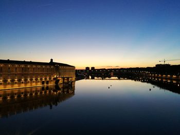 Reflection of buildings in water