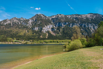 Scenic view of lake and trees against sky