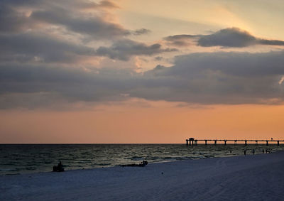 Scenic view of sea at sunset