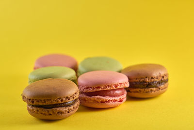 Close-up of cake against white background