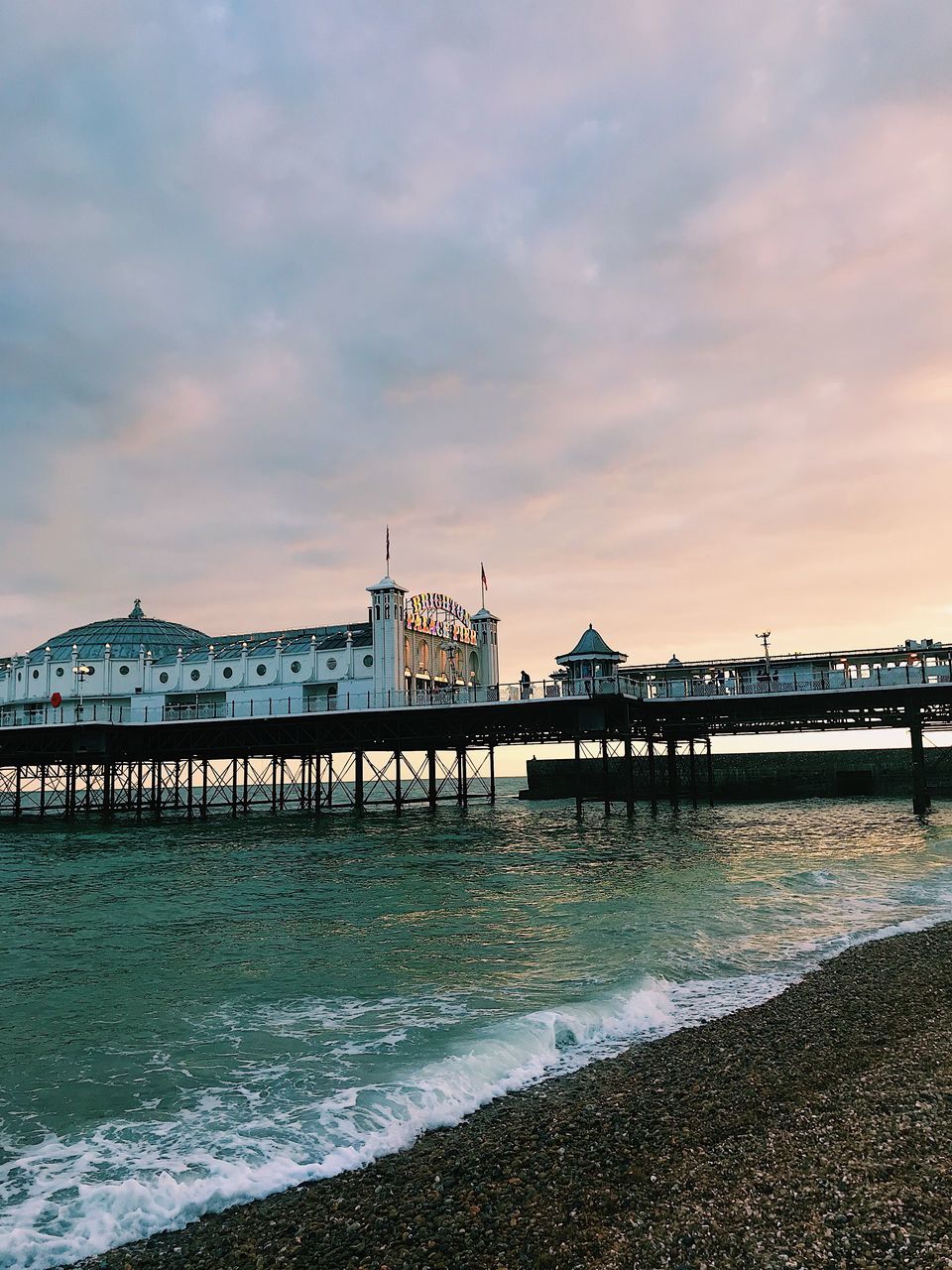 built structure, architecture, water, sky, cloud - sky, connection, building exterior, bridge, nature, transportation, bridge - man made structure, sea, sunset, no people, pier, beach, scenics - nature, beauty in nature, land, outdoors