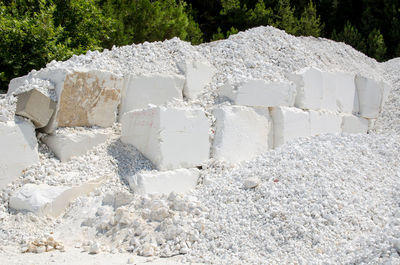 Close-up of marble quarry