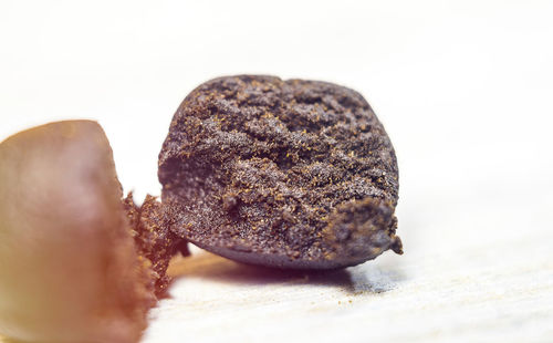 Close-up of ice cream over white background