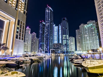 City skyline at dusk