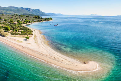 High angle view of beach against sky