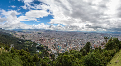 High angle view of townscape against sky