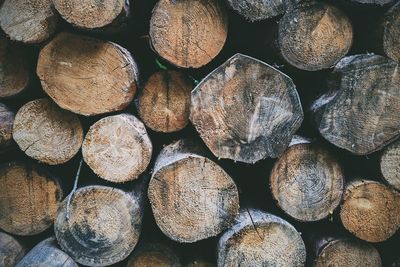 Full frame shot of logs