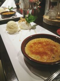 High angle view of dessert in plate