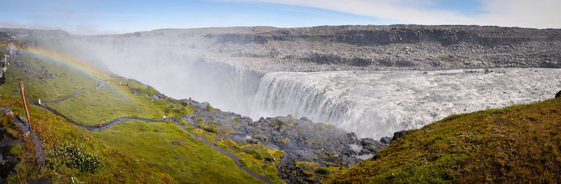 Scenic view of waterfall