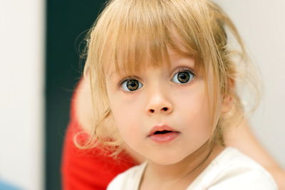 Close-up portrait of cute girl