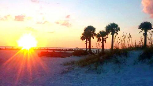 Scenic view of sunset over sea