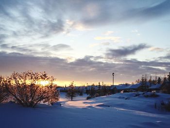 Scenic view of cloudy sky during sunset