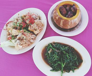 Close-up of food served in plate