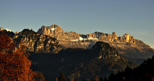 Panoramic view of mountains against clear sky, bolzano