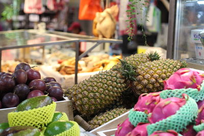 Close-up of fruits for sale in market