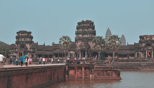 Ancient temples against clear sky