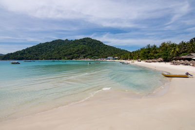 Scenic view of beach against sky