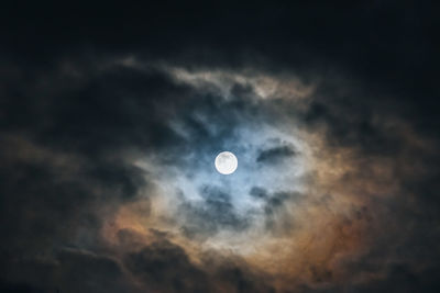 Low angle view of moon in sky