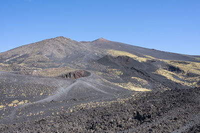 The beautiful etna volcano with its silvestri craters