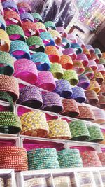 Full frame shot of multi colored market stall