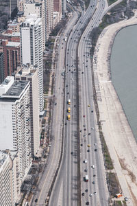 High angle view of traffic on road