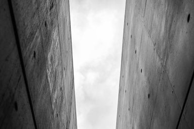 Low angle view of wall against sky